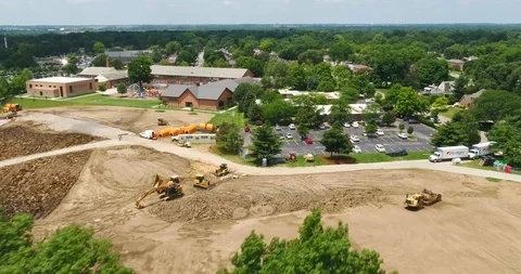 Construction at a park Stock Footage 107297709