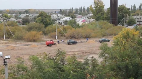 Construction in the park, timelapse Stock Footage 44848932