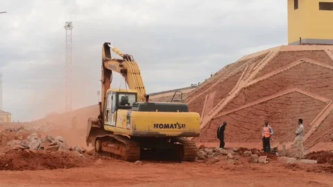 Construction on part of the SGR railroad in Kenya Stock Footage 83090144