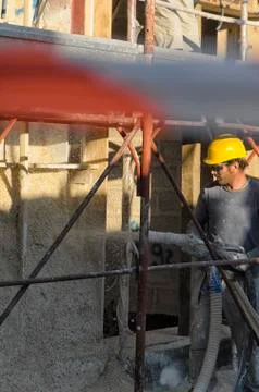 Construction of a passive house 스톡 사진