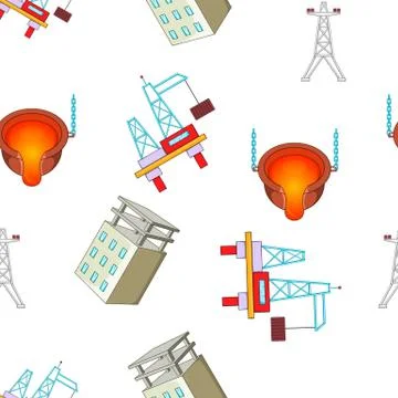 Construction pattern, cartoon style Stock Illustration