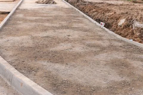 Construction of a pedestrian road Stock Photos
