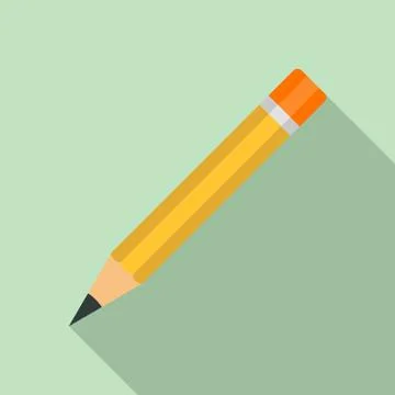 Construction pencil icon, flat style Stock Illustration