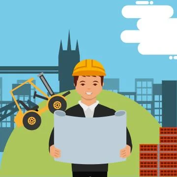 Construction people workers 스톡 일러스트