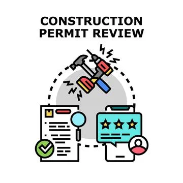 Construction permit review process for building permits Ilustración de archivo