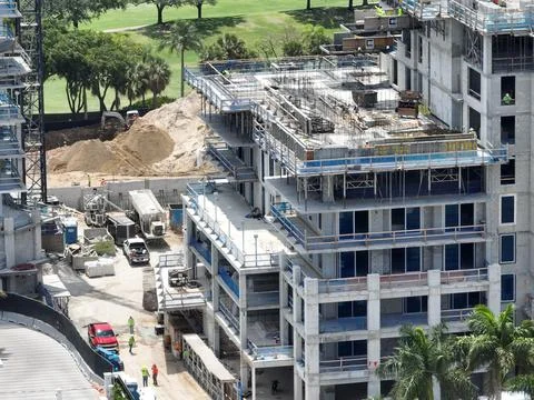 Construction phot of a condo development Stock Photos