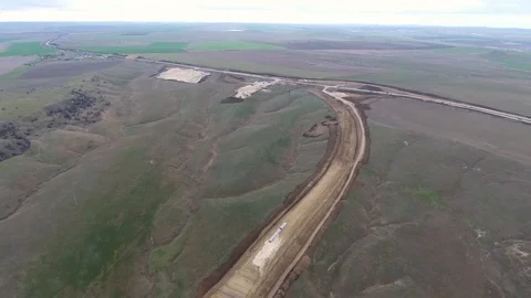 Construction of the pipeline. Site construction. Construction machinery Vídeo Stock 104165922