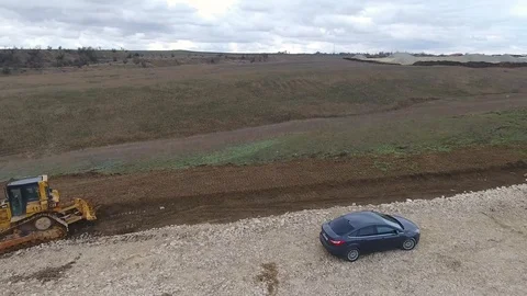 Construction of the pipeline. Site construction. Construction machinery Vídeo Stock 104166060