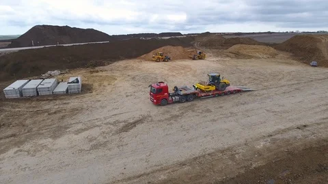 Construction of the pipeline. Site construction. Construction machinery Stock Footage 104166092