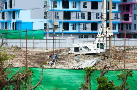 Construction place Stock Photos