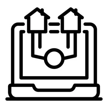 Construction plan icon, outline style Illustrazione stock