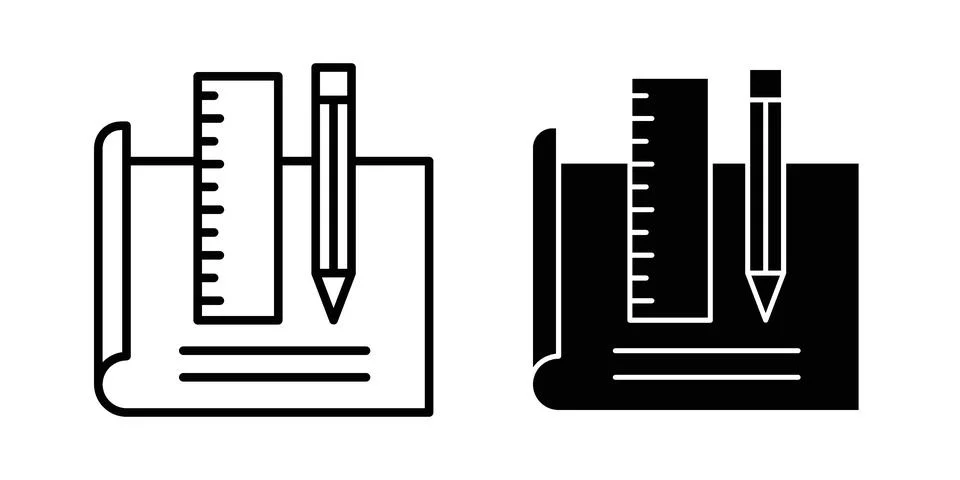 Construction plan icon set. Vector EPS 10 Stock Illustration