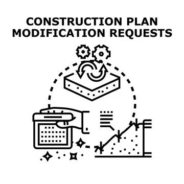 Construction plan modification request process and strategy Stock Illustration