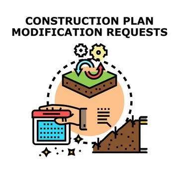 Construction plan modification request process and strategy Stock Illustration