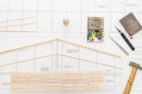 Construction of plane model aircraft Stock Illustration