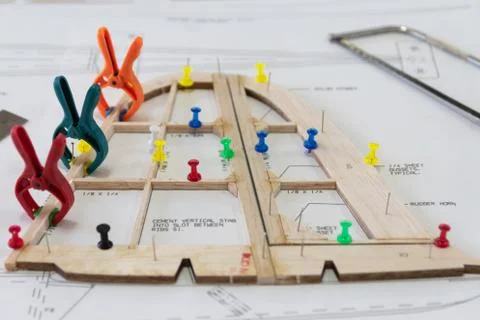 Construction of plane model aircraft Stock Photos