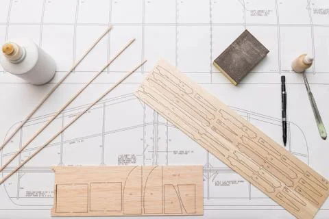Construction of plane model aircraft Stock Photos