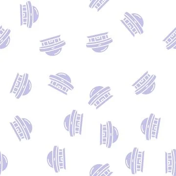 Construction planetarium glyph seamless pattern Stock Illustration