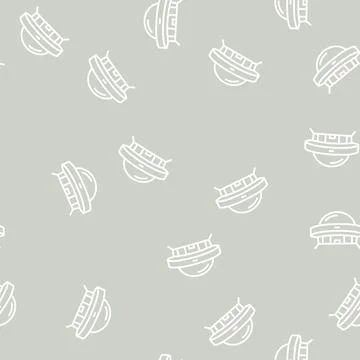 Construction planetarium line seamless pattern Stock Illustration