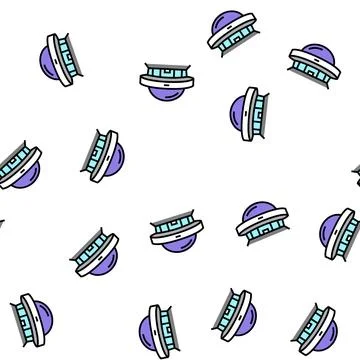 Construction planetarium vector seamless pattern Stock Illustration