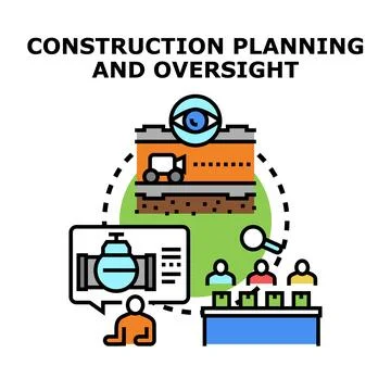 Construction planning and oversight council meeting Stock Illustration