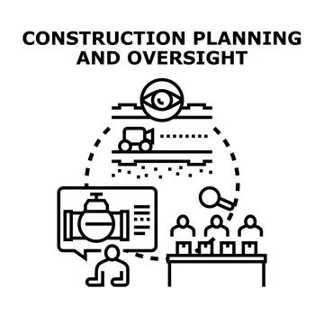 Construction planning and oversight council meeting Stock Illustration