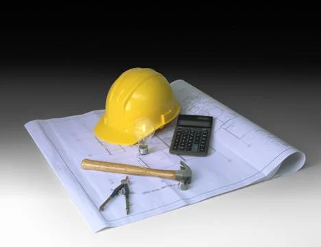 Construction planning on gradient Foto stock
