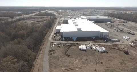 Construction Plant Aerial 4k  Stock Footage 79470050