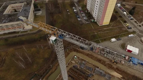 Construction platform aerial view in autumn Video stock 85277690