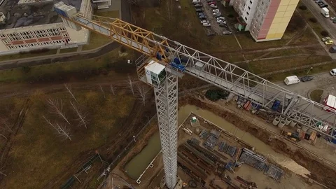 Construction platform aerial view in autumn Video stock 85277820