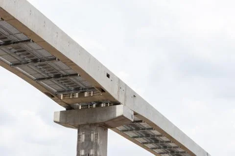 Construction of post of electric train Stock Photos