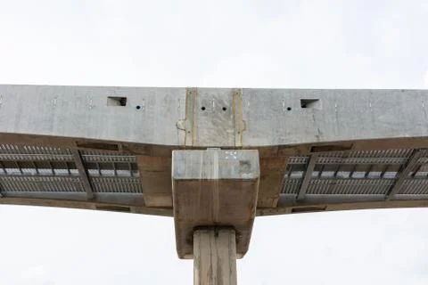 Construction of post of electric train Stock Photos