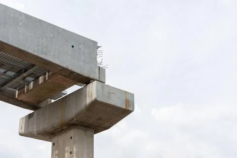 Construction of post of electric train Stock Photos