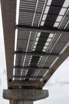 Construction of post of electric train Stock Photos