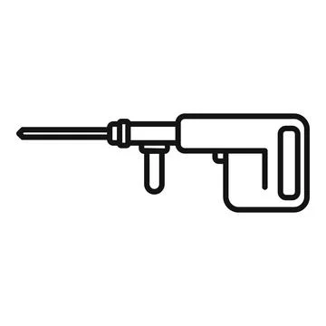 Construction power tool jackhammer being used for demolition Illustration
