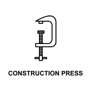 Construction press icon. Element of measuring instruments icon with name for Stock Illustration