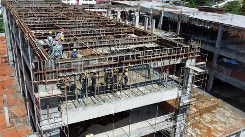 Construction of the PRF building Stock Photos