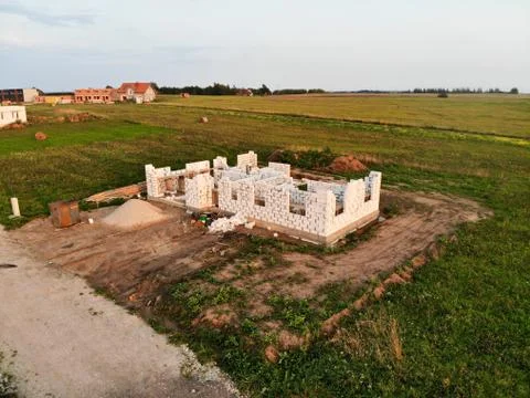 Construction of private house. Process. Foto stock