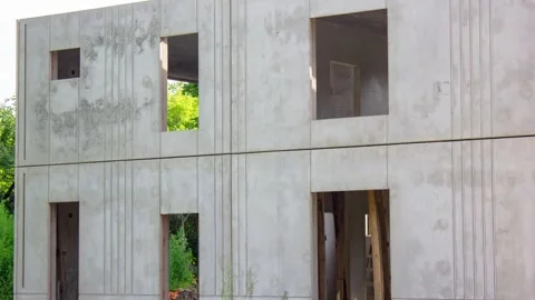 Construction of a private residential home made of concrete,animation Stock Footage 341591680