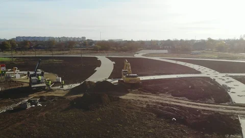 Construction process from the air. Stock Footage 124591422