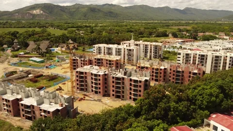 Construction in process of buildings Stock Footage 220089234