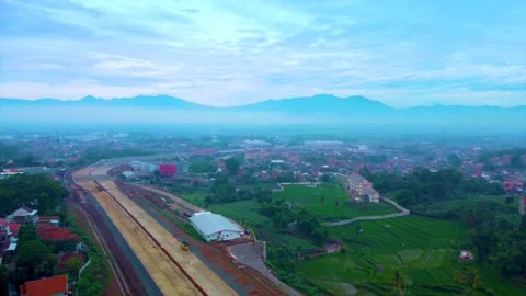 The Construction Process of the Cileunyi Interchange on the Cisumdawu Toll Road Stock Footage 169010640
