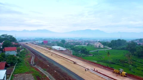 The Construction Process of the Cileunyi Interchange on the Cisumdawu Toll Road Stock Footage 169011401