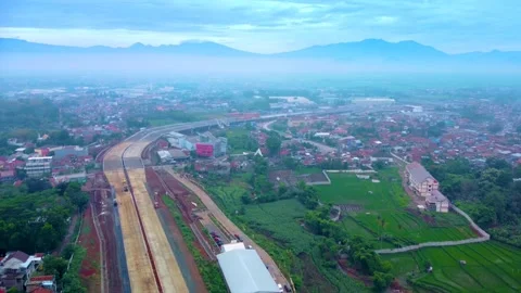 The Construction Process of the Cileunyi Interchange on the Cisumdawu Toll Road Stock Footage 169020439