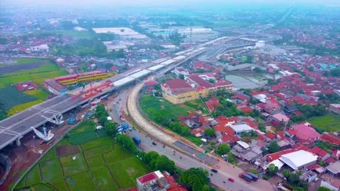 The Construction Process of the Cileunyi Interchange on the Cisumdawu Toll Road Stock Footage 169023093