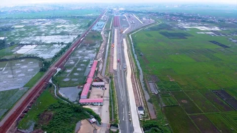 The Construction Process of the Jakarta-Bandung High Speed Rail Depot Stock Footage 169008602