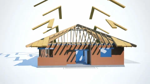 Construction process of residential house. 動画素材 94537341