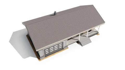 Construction process of wood frame modern house. Step 6 of 7. 動画素材 111594189