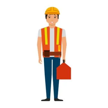 Construction professional avatar character Stock Illustration