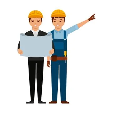 Construction professional avatar character Stock Illustration